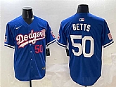 Men's Los Angeles Dodgers #50 Mookie Betts Royal With American Flag Patch Limited Stitched Jersey,baseball caps,new era cap wholesale,wholesale hats